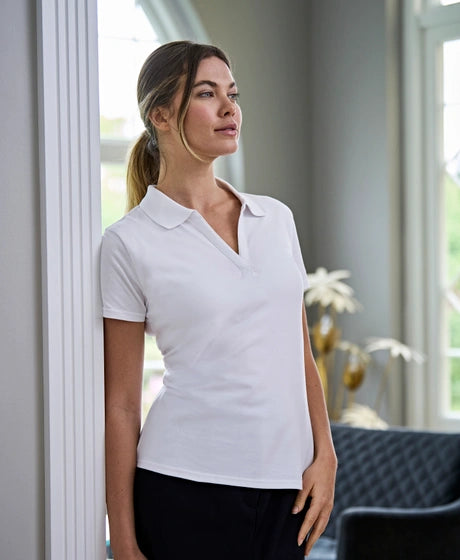 Women's - Tee Jays Luxury Stretch V-Neck Polo